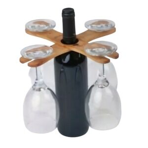Eirewood Handcrafted Irish Wood Wine Glass Holders NWT 2 Sets (4 holders) HG5565